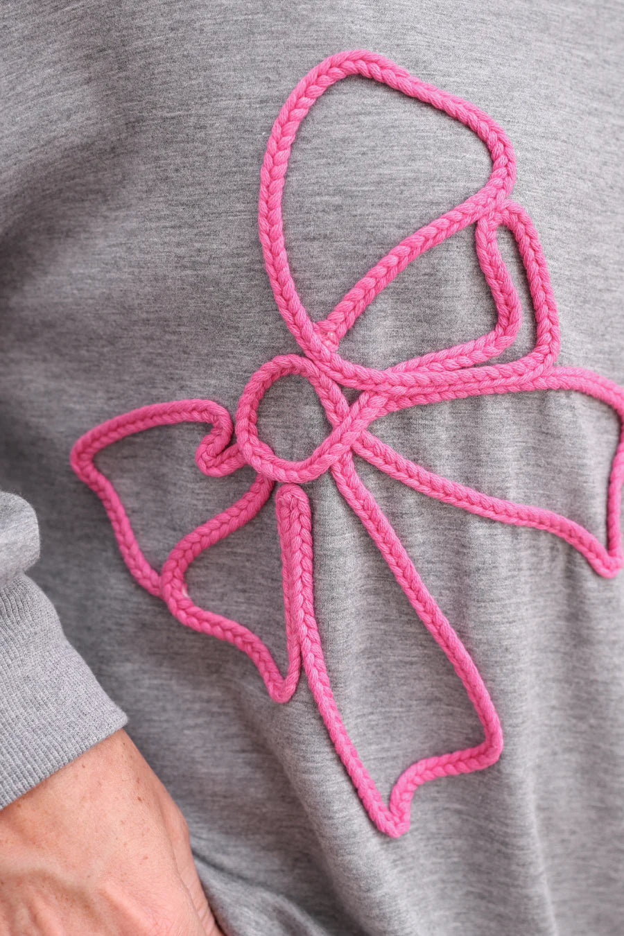 Braided Bow Sweatshirt