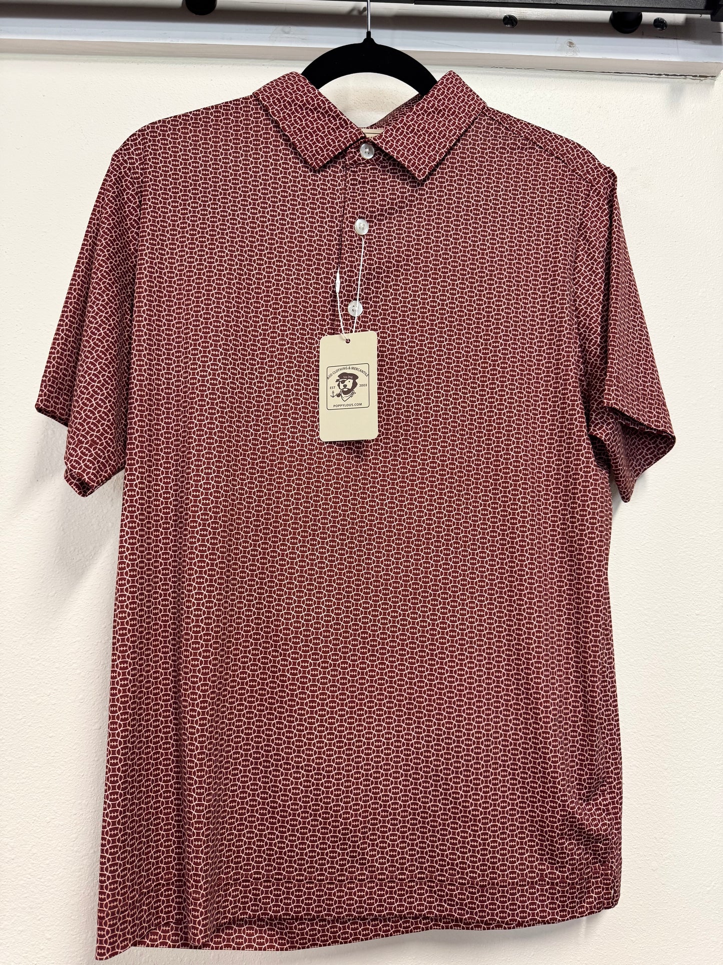Maroon Football Polo