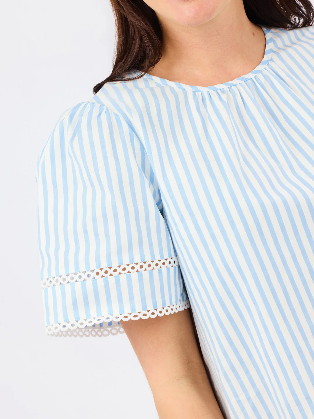 Tabby Pinstripe Blue Top