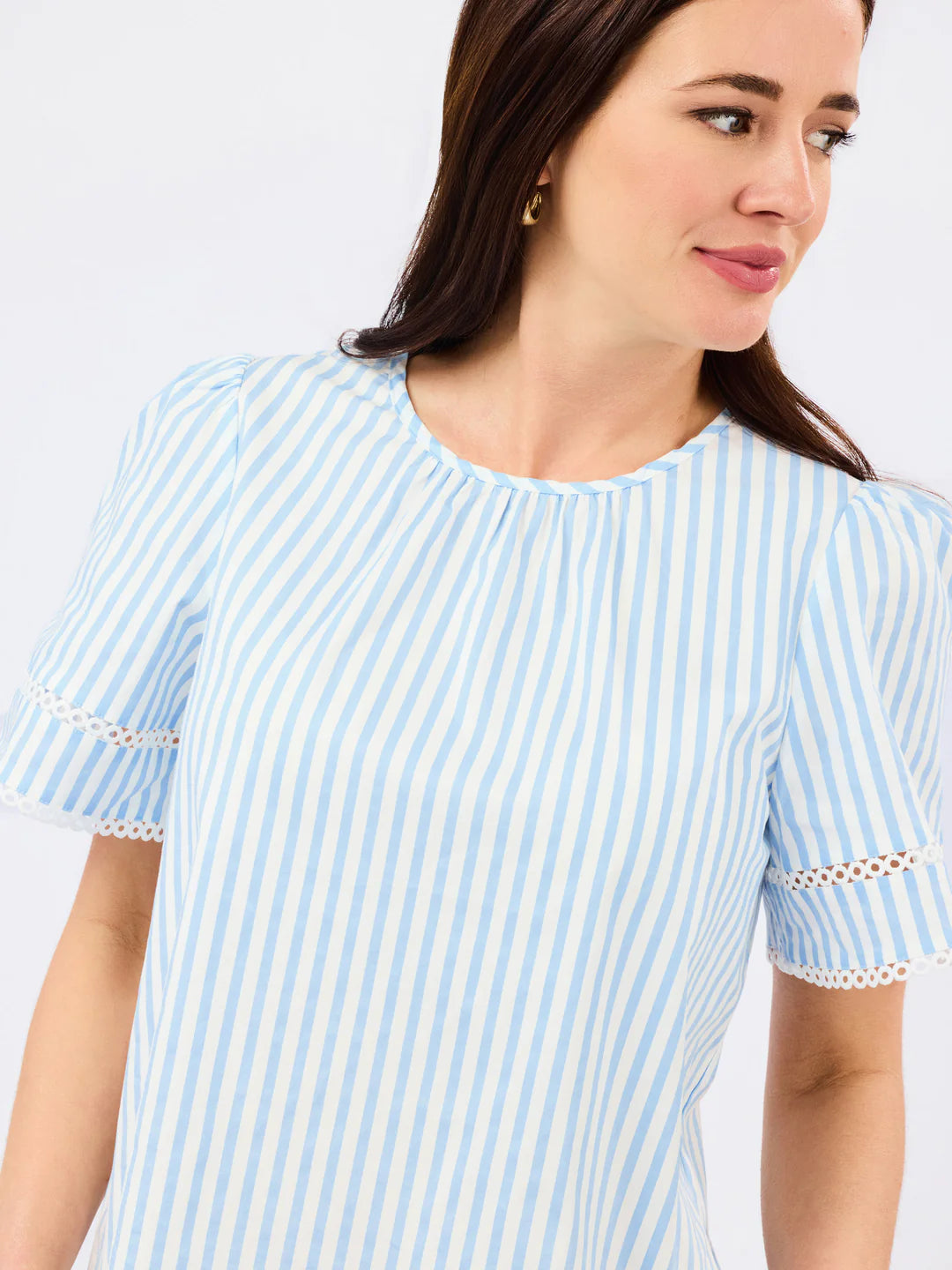 Tabby Pinstripe Blue Top