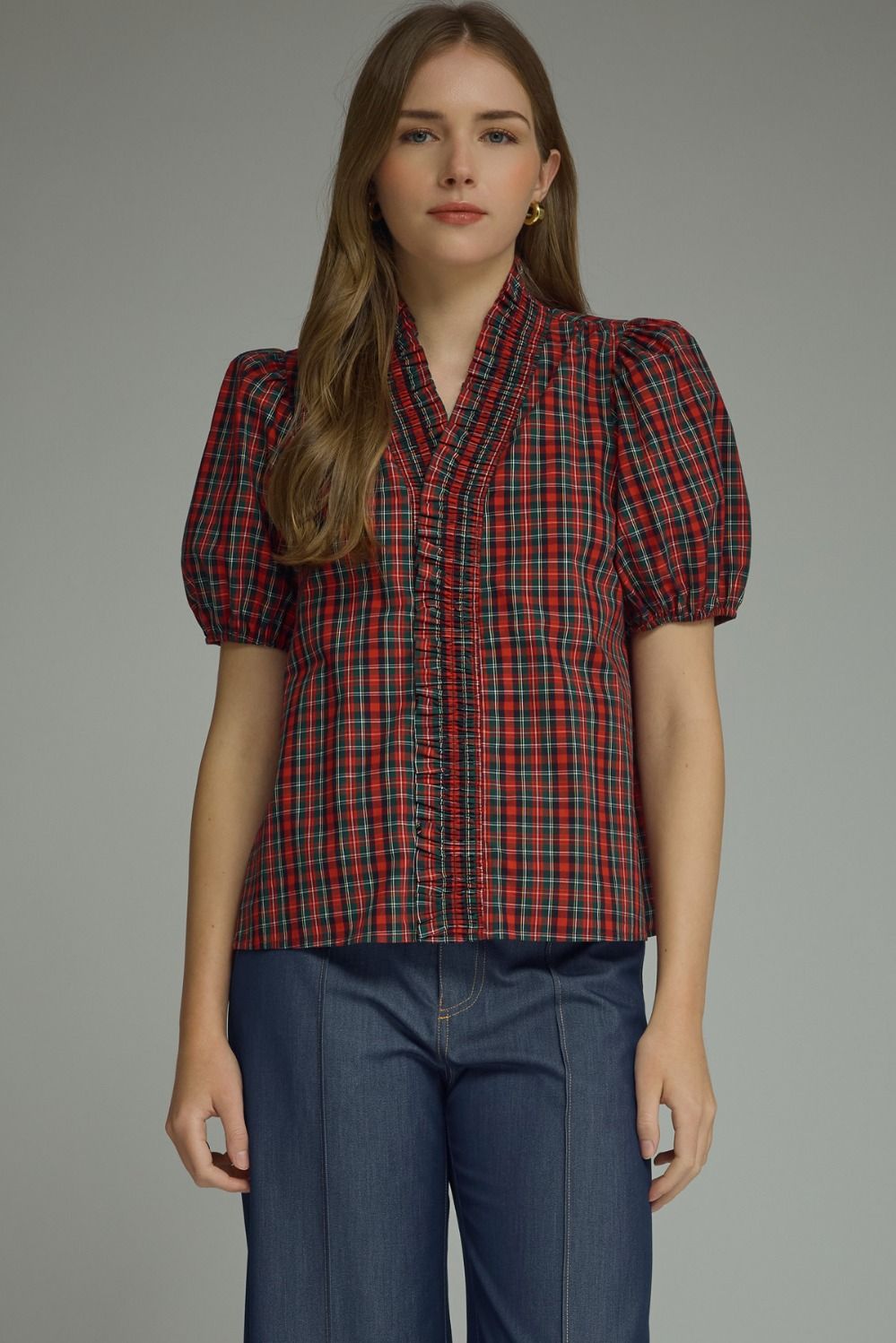 Merry Plaid Top