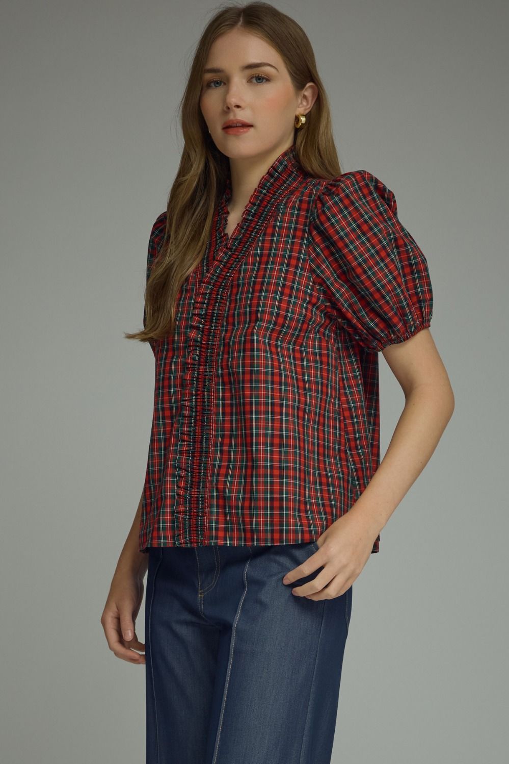 Merry Plaid Top