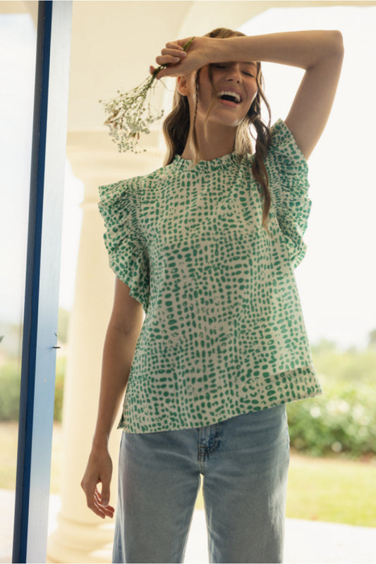 Emerald Dots Top