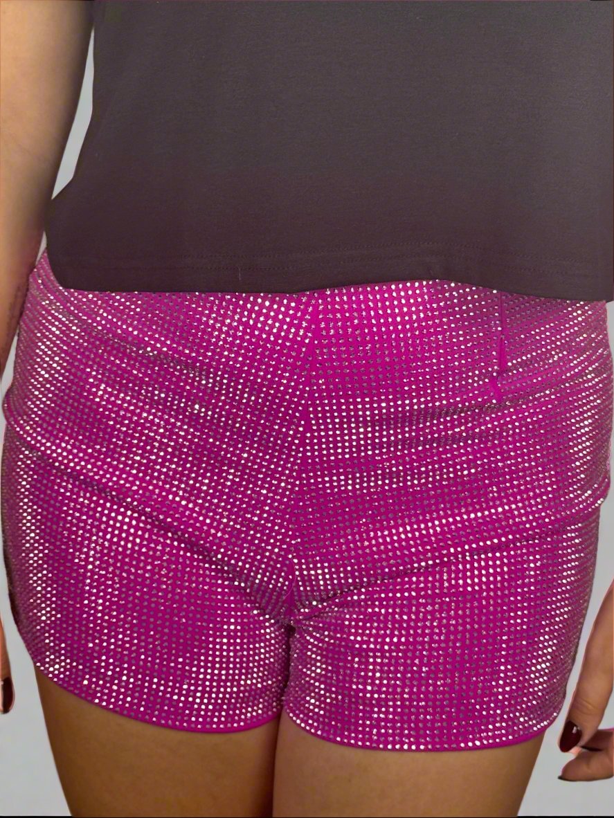 Pink Rhinestone Shorts