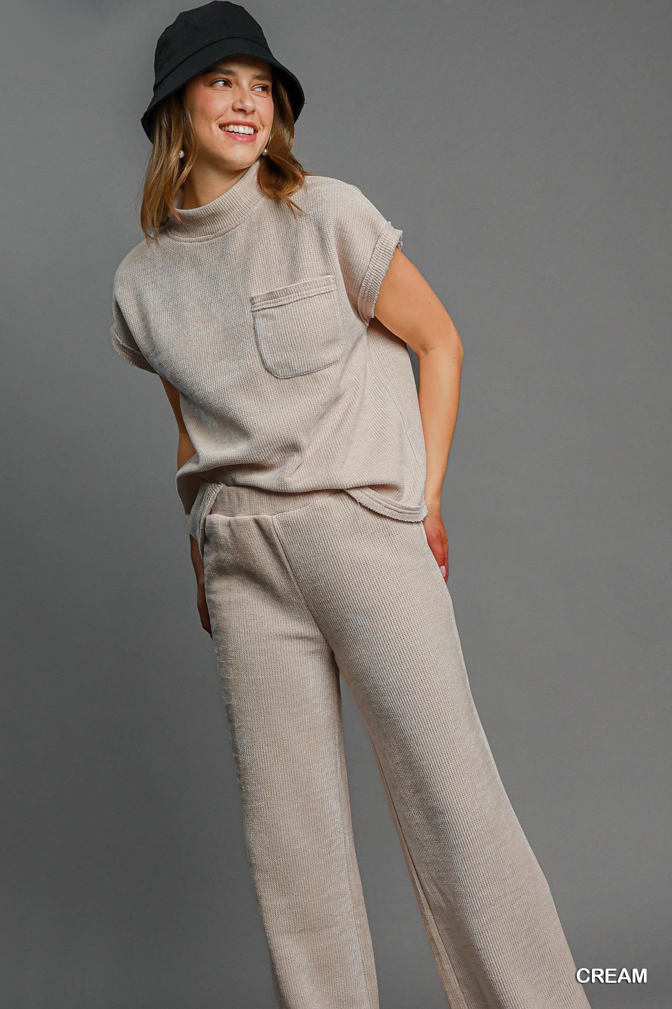 Winter Set: Mock neck soft knit top and pants