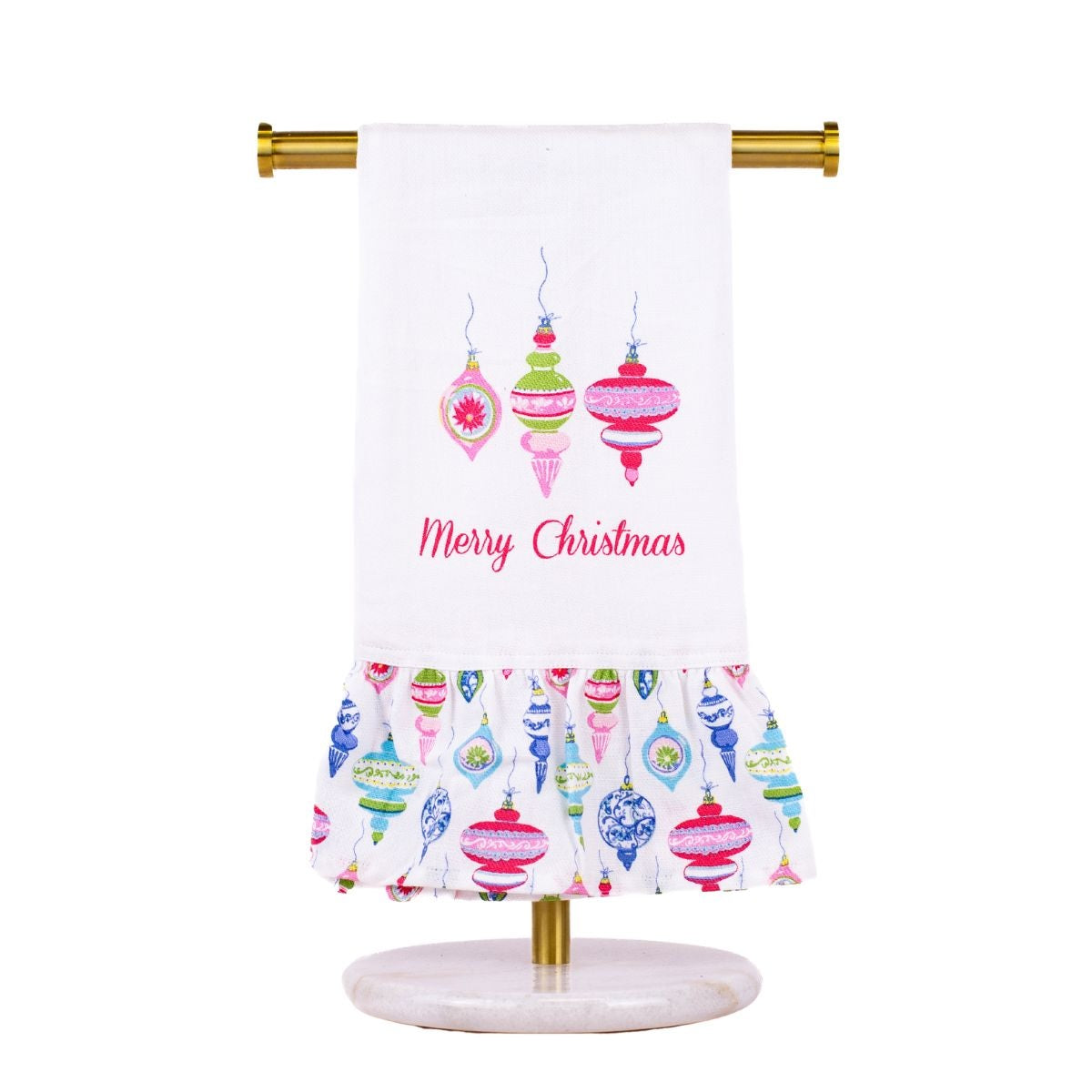 Whimsical Merry Christmas Ruffle Towel
