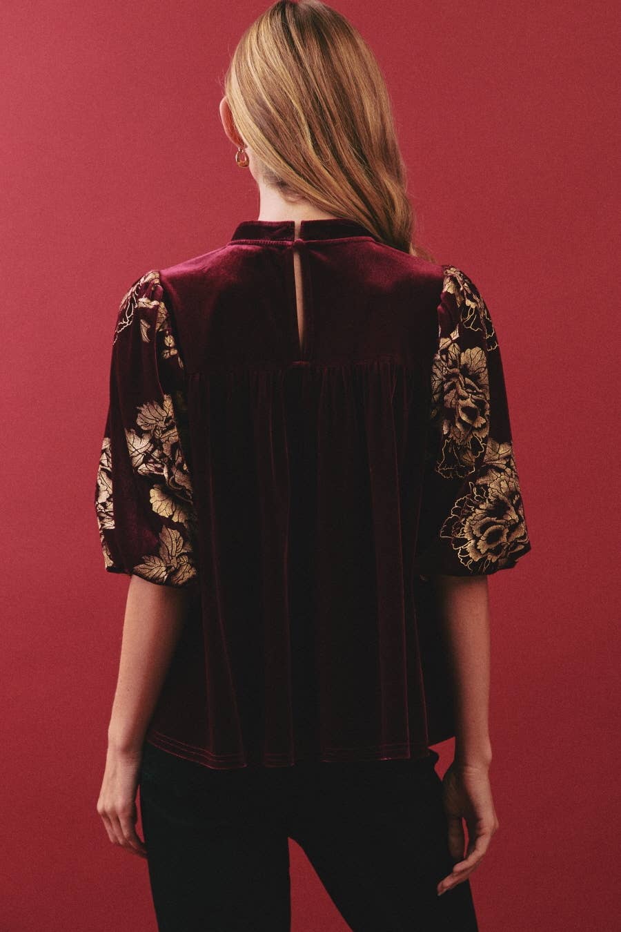 Burgandy Velvet Blouse