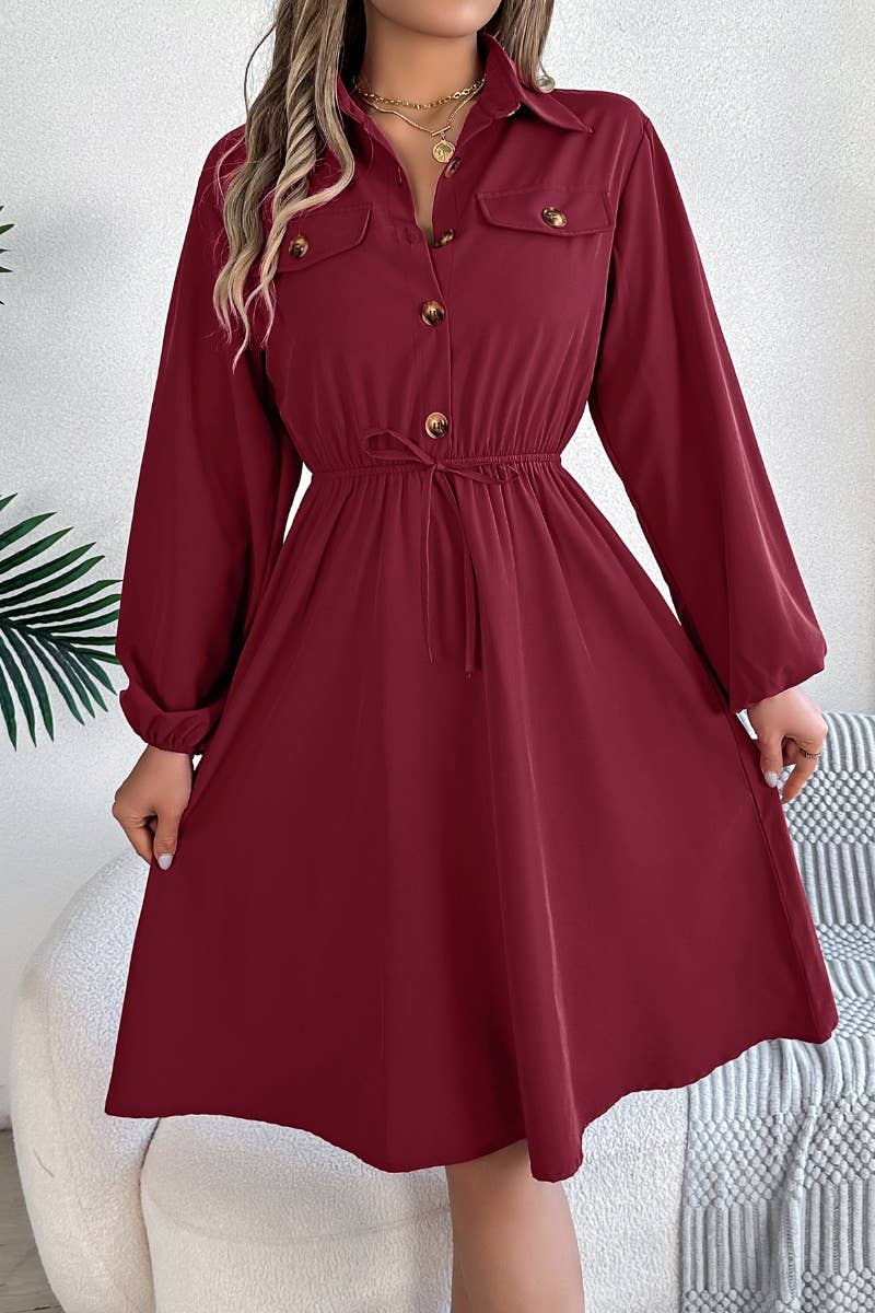 LONG SLEEVE SHIRT DRESS