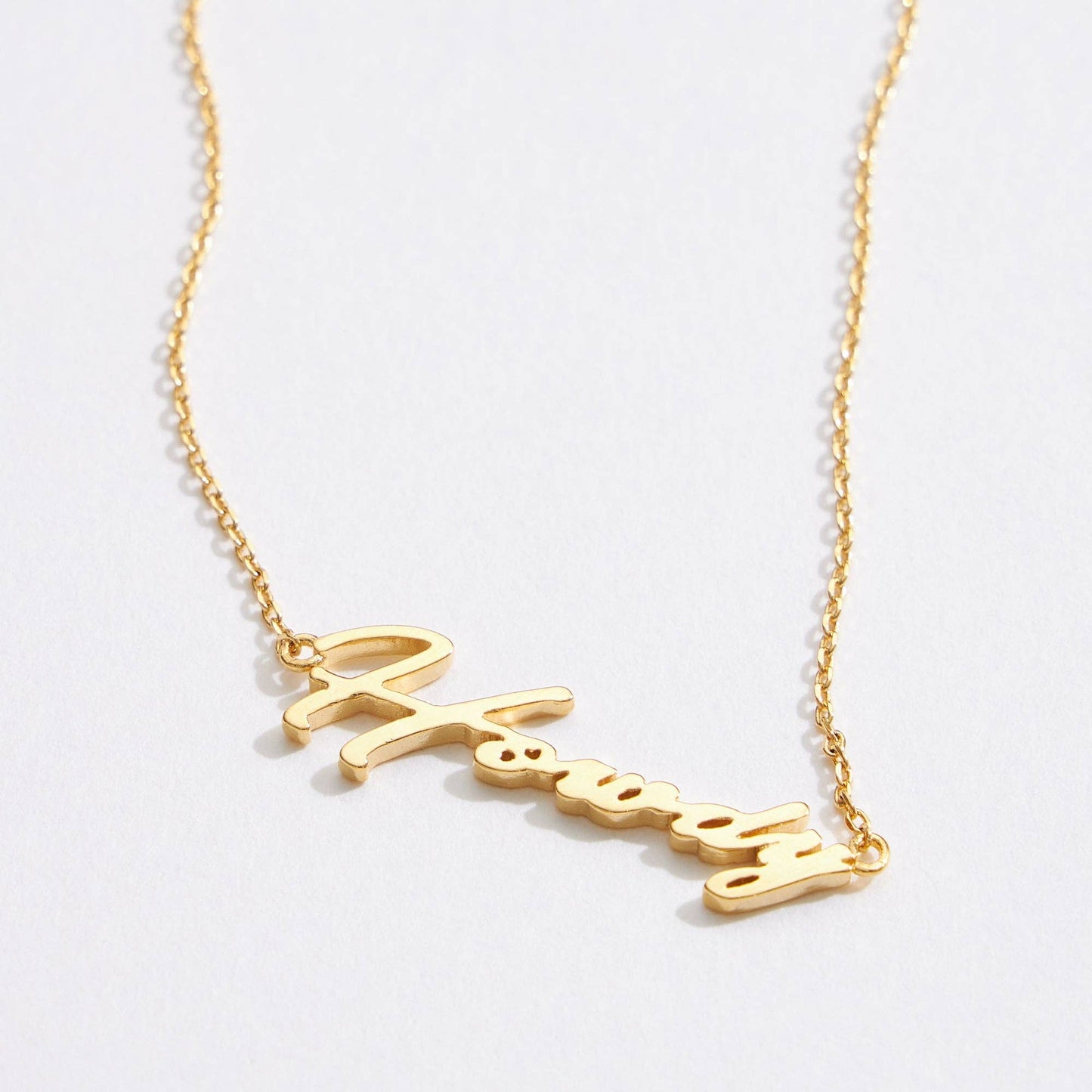 Gold Dipped Howdy Script Necklace: Gold