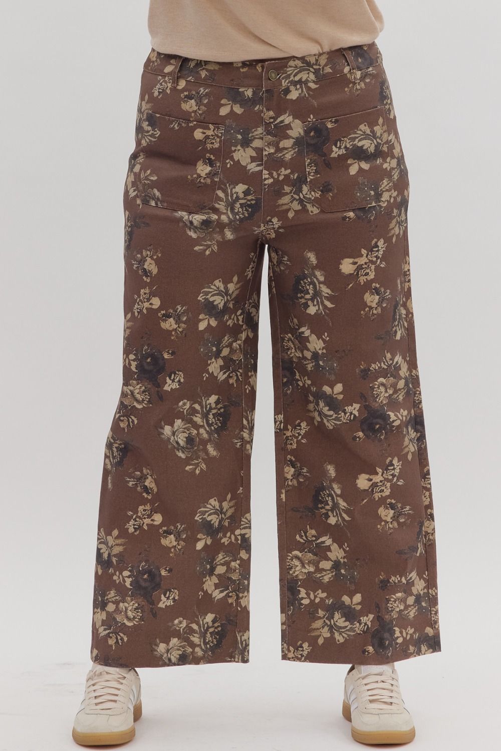 Dianne Floral Pants- Brown