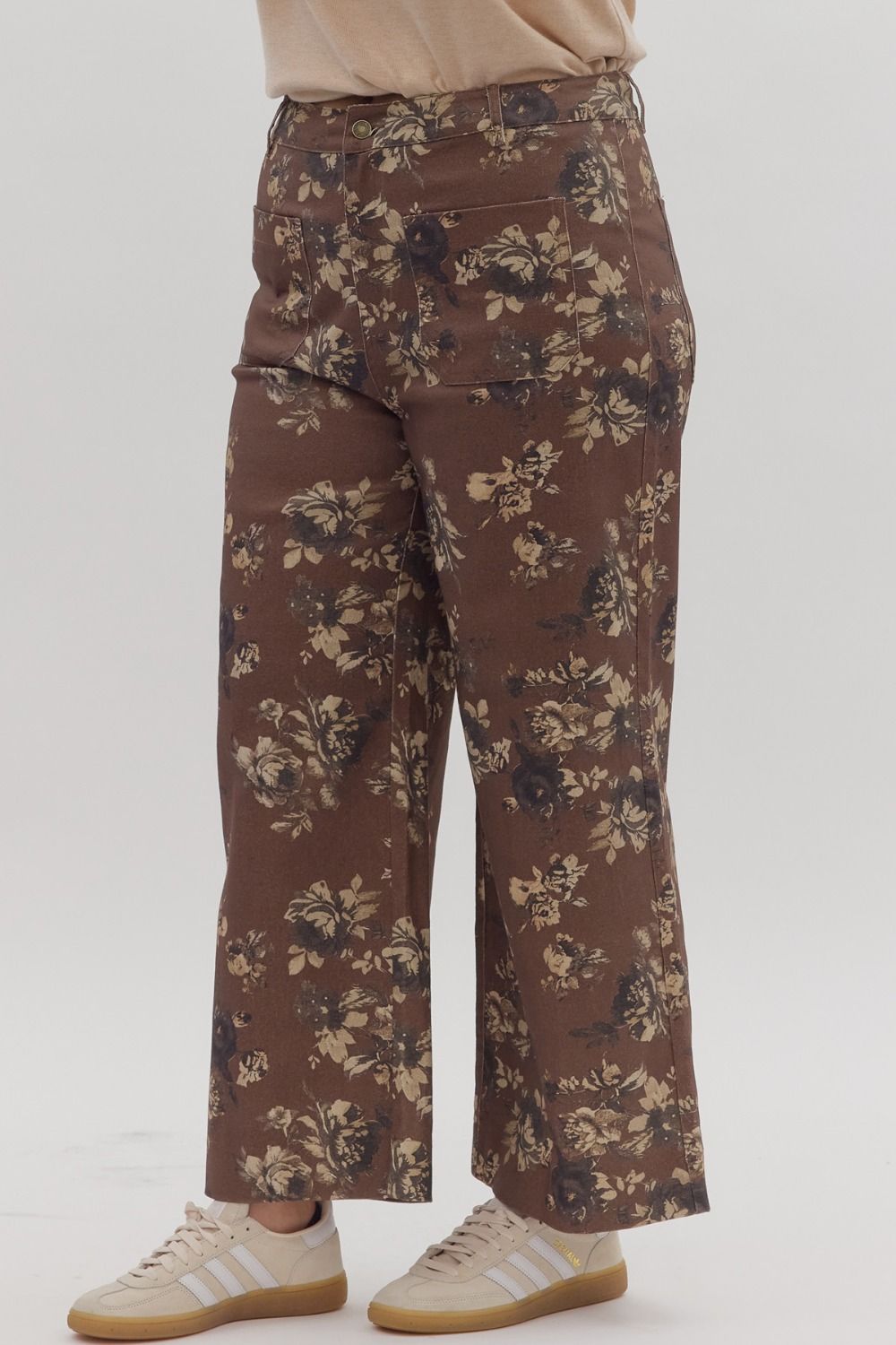 Dianne Floral Pants- Brown