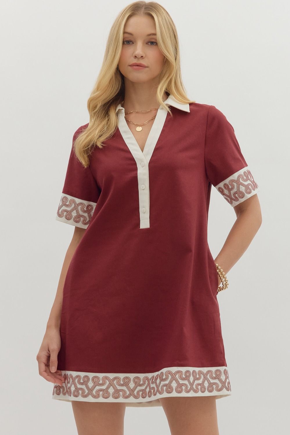 Harbor Maroon Dress