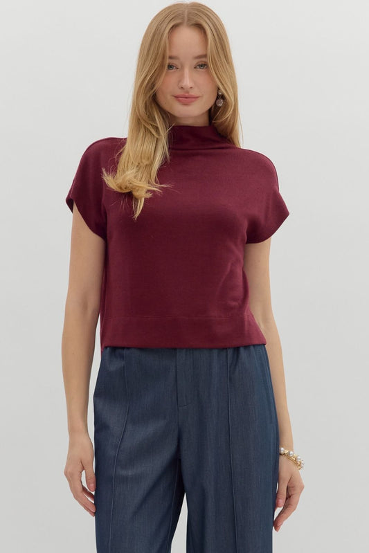 Elle Maroon Sleveless Sweater