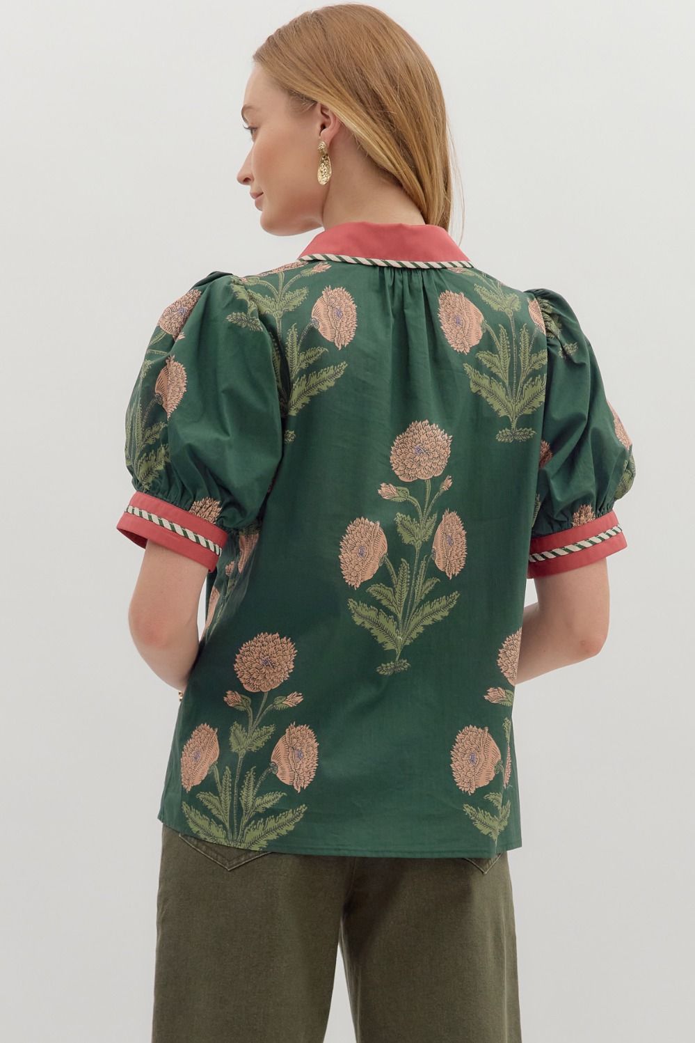 Macy Floral Green Top