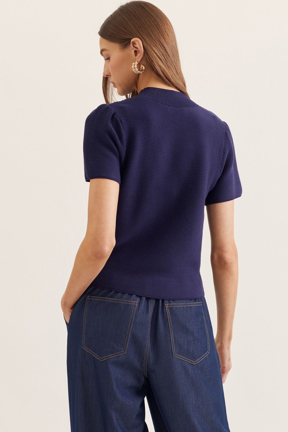 Cambria Mock Neck Navy