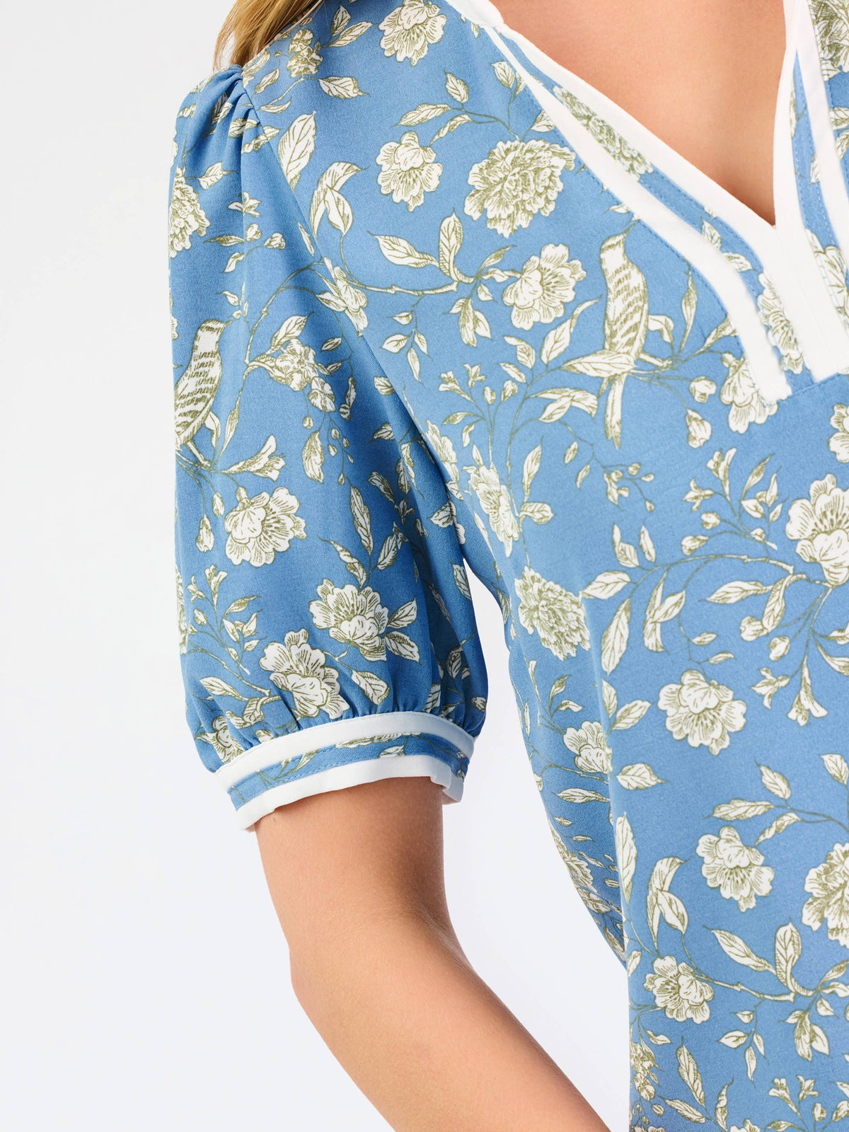 Tricia Short Sleeve Top |  Song Bird Blue: PK S-L